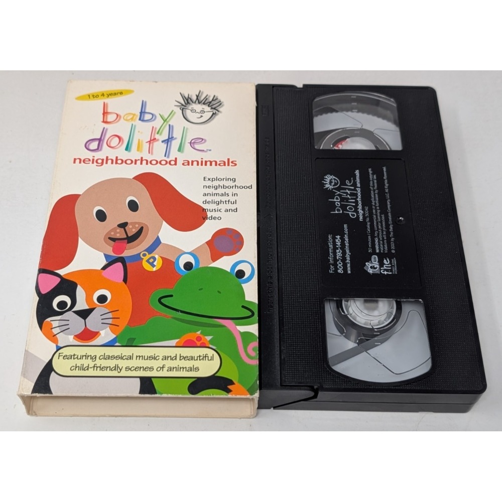 Baby Dolittle Neighborhood Animals VHS 2001 Children's Video Educational Movie